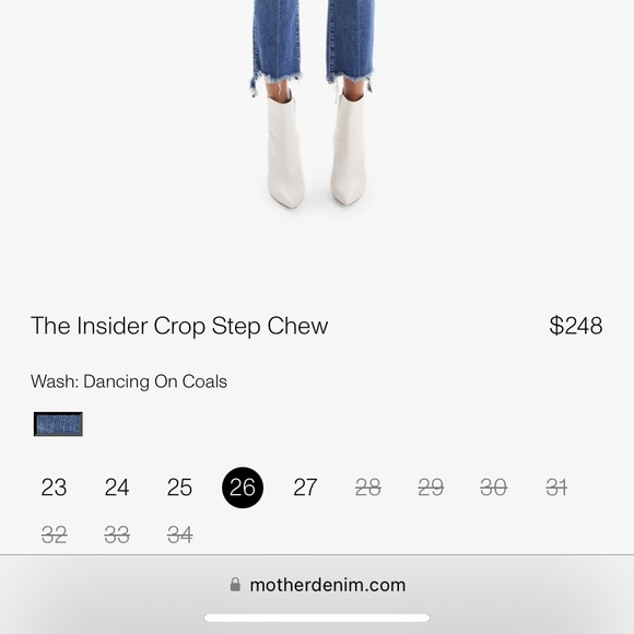 MOTHER. The insider crop step chew in dancing on coals size 26. - Picture 9 of 9